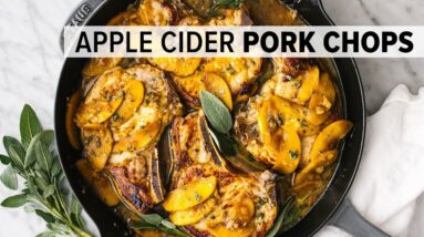 APPLE CIDER PORK CHOPS | a seriously amazing pork chop recipe