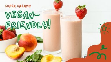 Creamy Strawberry Peach Smoothie 🍓🍑 | Vegan-Friendly