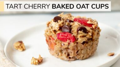 TART CHERRY + CHOCOLATE BAKED OATMEAL CUPS