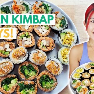 VEGAN KIMBAP 5 WAYS (Korean Seaweed Rice Rolls)