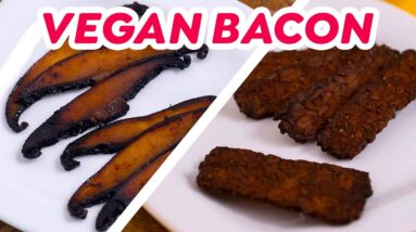 Vegan Bacon 2 Ways – Mushroom & Tempeh Bacon!